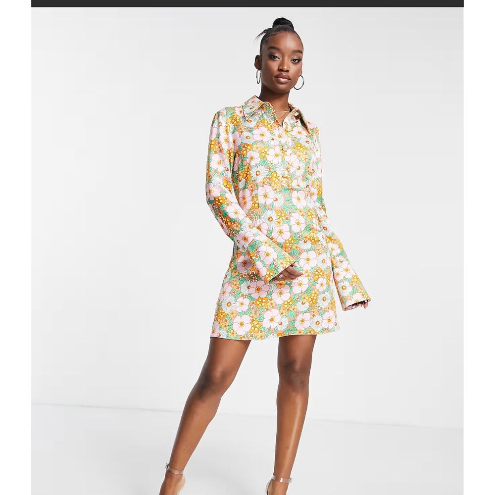 ASOS Design Mod Retro Floral Dress